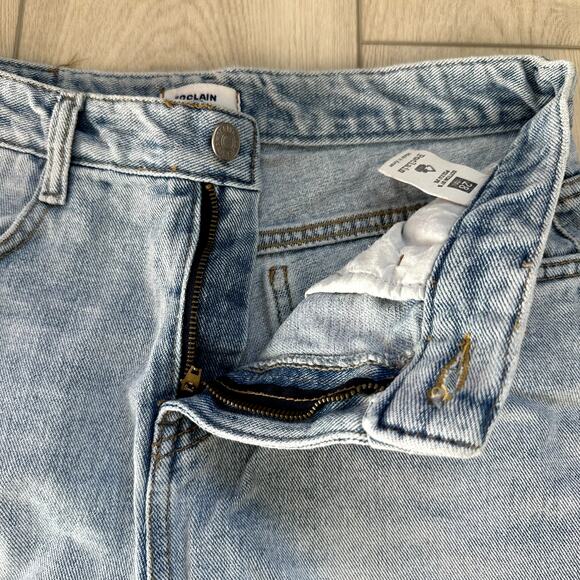 Poclain Jeans cut off raw hem denim jeans shorts Korean fashion medium 28 - Picture 3 of 5